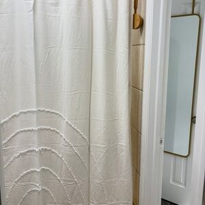 Neutral Textured Shower Curtain - white